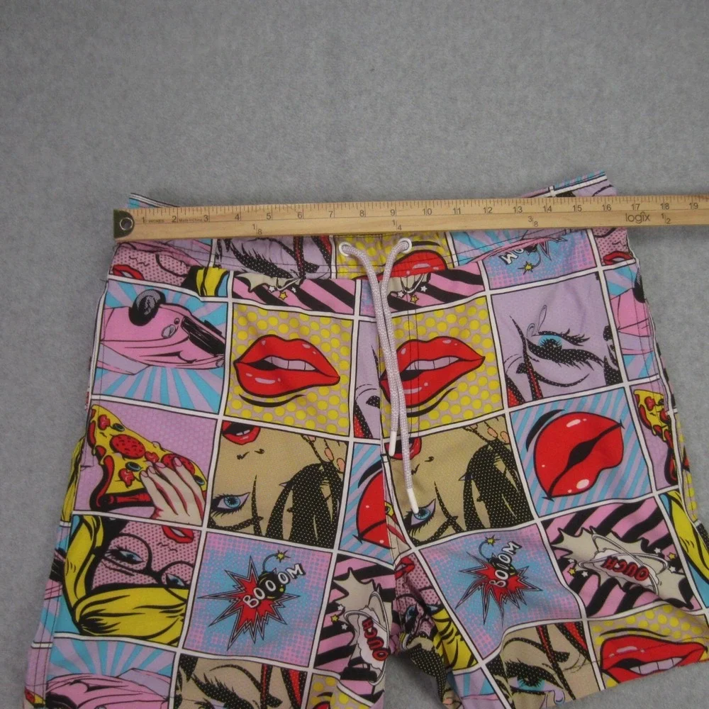 Drill Clothing Co Mens‎ Large Swim Shorts Oh Snap Comic Retro 80s